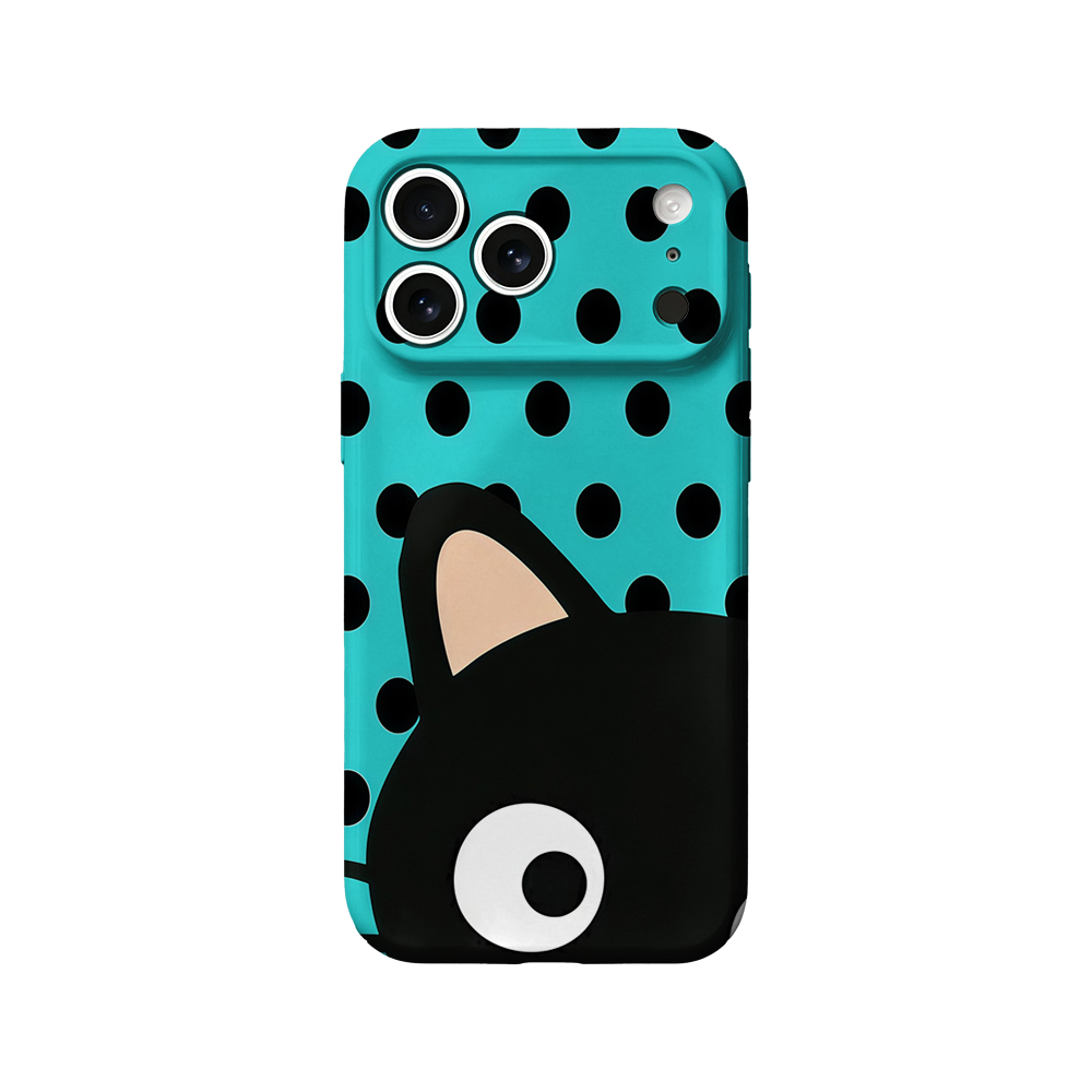 Phone Cases Xr Iphone - Türkisfarbene Polka-Dot-Katzen-Handyhülle für iPhone 17 16