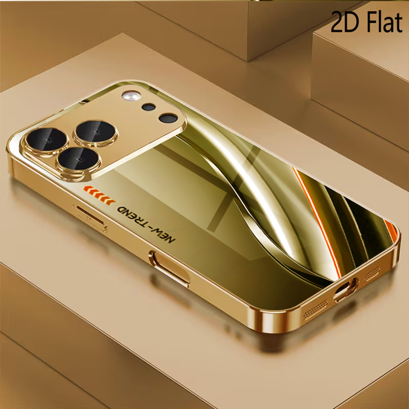 Phone Cases H&M - Goldenes Stromlinien-Muster Gehärtetes Glas-Design für iPhone