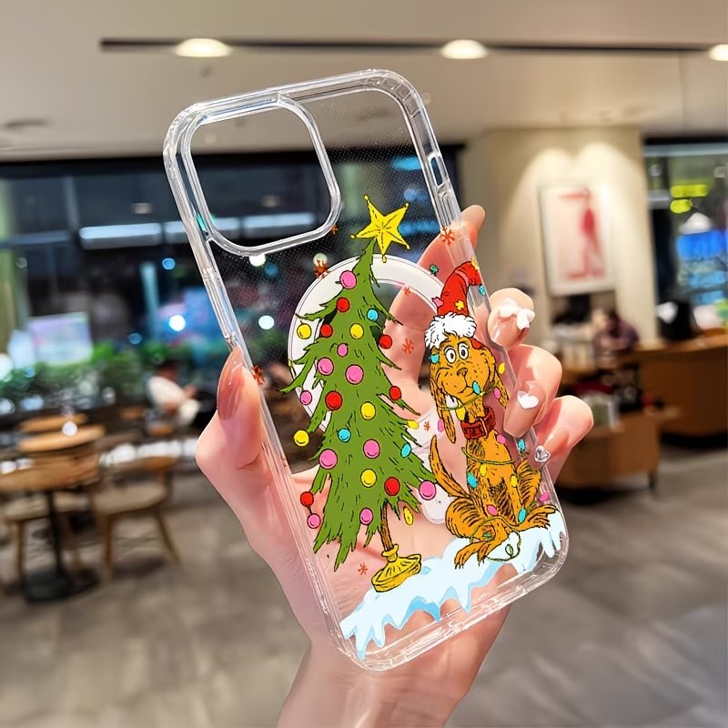 Phone Cases Xr Iphone - Transparente Handyhülle mit Welpen-Weihnachtsthema für iPhone