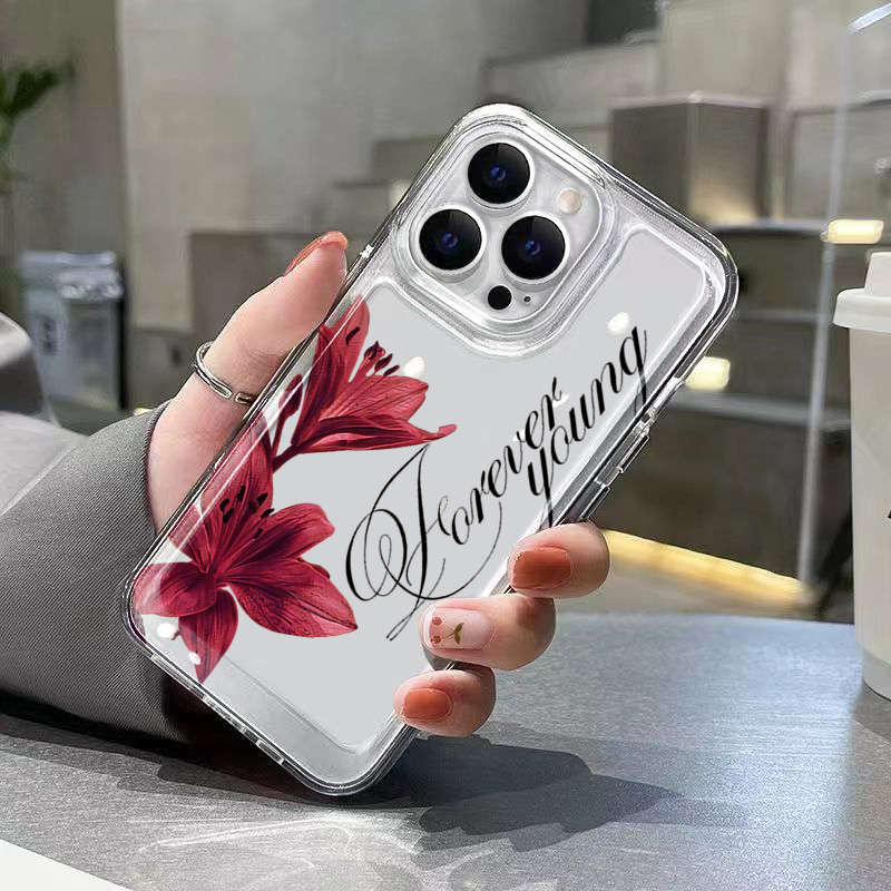 Burgunderrote Lilie mit englis – Phone Cases Xr Iphone Bewertung und Preis