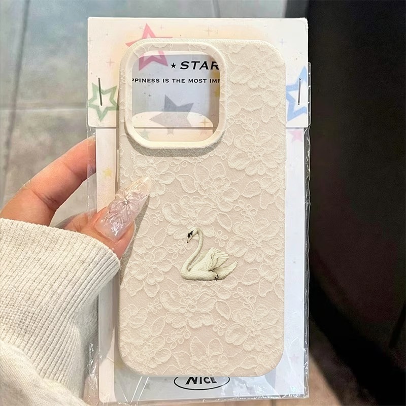 Spitzenmuster Schwan Lychee Te – Phone Cases For Iphone 16 Bewertung und Preis