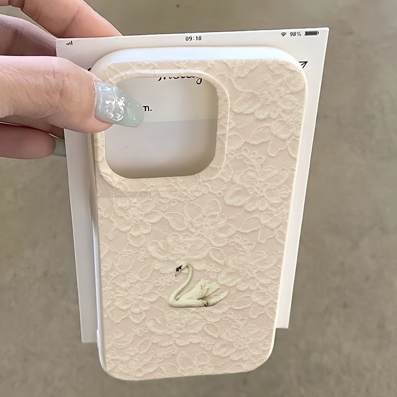 Spitzenmuster Schwan Lychee Te – Phone Cases For Iphone 16 Bewertung und Preis