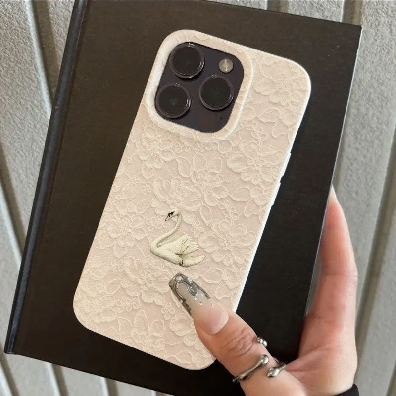 Spitzenmuster Schwan Lychee Te – Phone Cases For Iphone 16 Bewertung und Preis